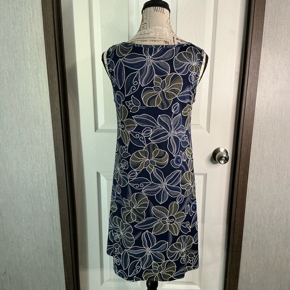 Espresso Floral Navy Sleeveless Dress Size small - Picture 4 of 7